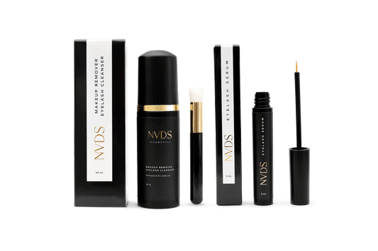 Eyelash Growth Serum and Cleanser Bundle, featuring a serum for enhancing lash growth and a gentle cleanser for maintaining lash hygiene, perfect for achieving healthier, fuller lashes.